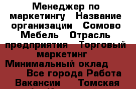 Менеджер по маркетингу › Название организации ­ Сомово-Мебель › Отрасль предприятия ­ Торговый маркетинг › Минимальный оклад ­ 30 000 - Все города Работа » Вакансии   . Томская обл.,Кедровый г.